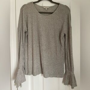Lucky Brand Heather Gray Knit Top, Size Medium